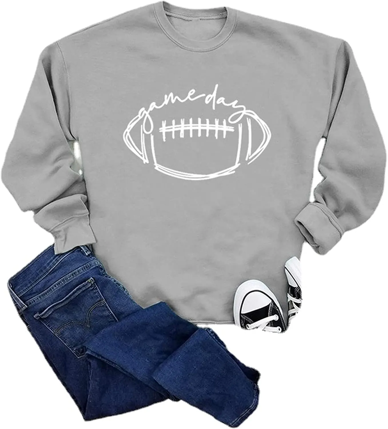 Women Game Day Sweatshirt Football Game Day Long Sleeve Clothing