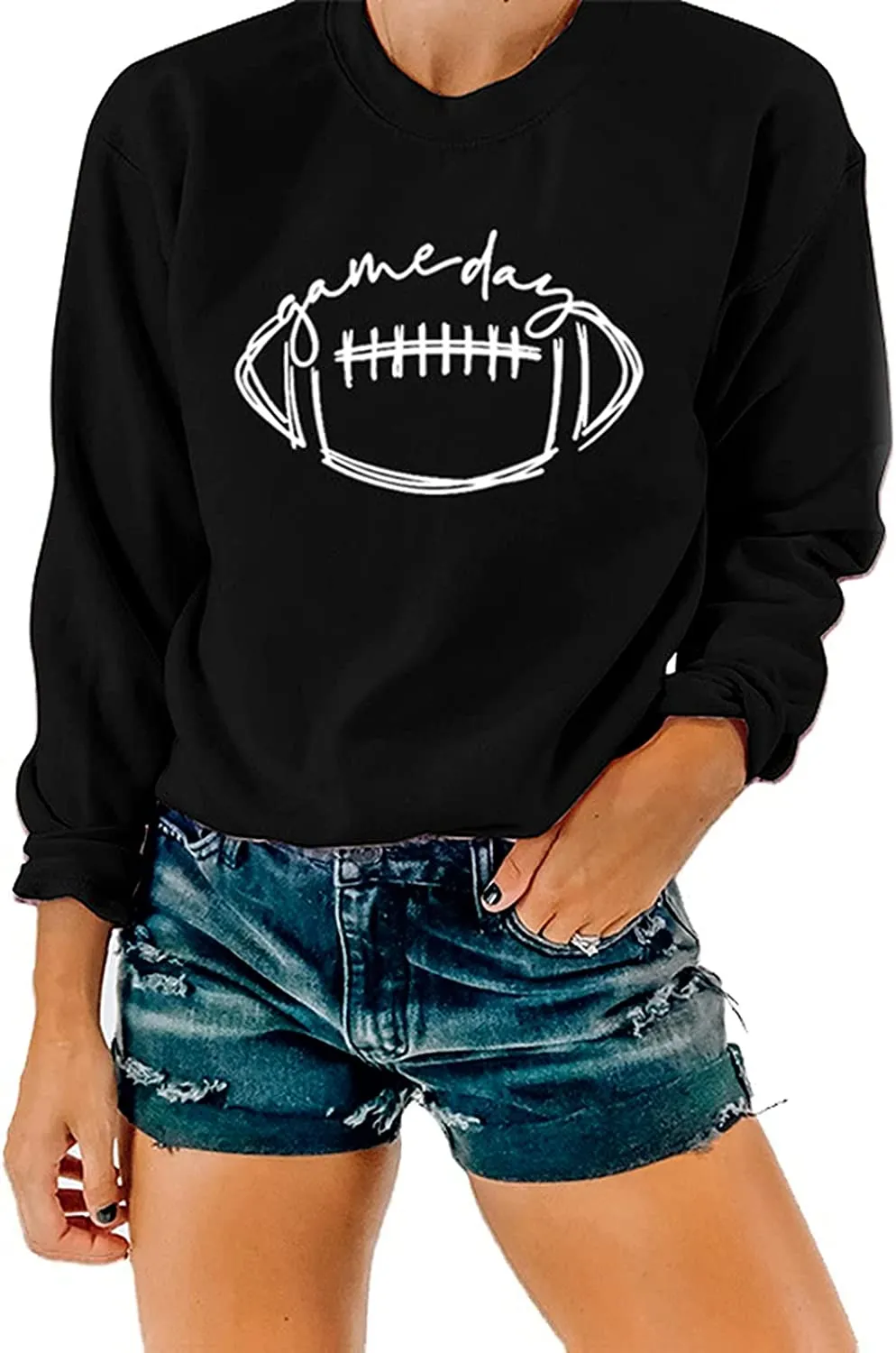 Women Game Day Sweatshirt Football Game Day Long Sleeve Clothing