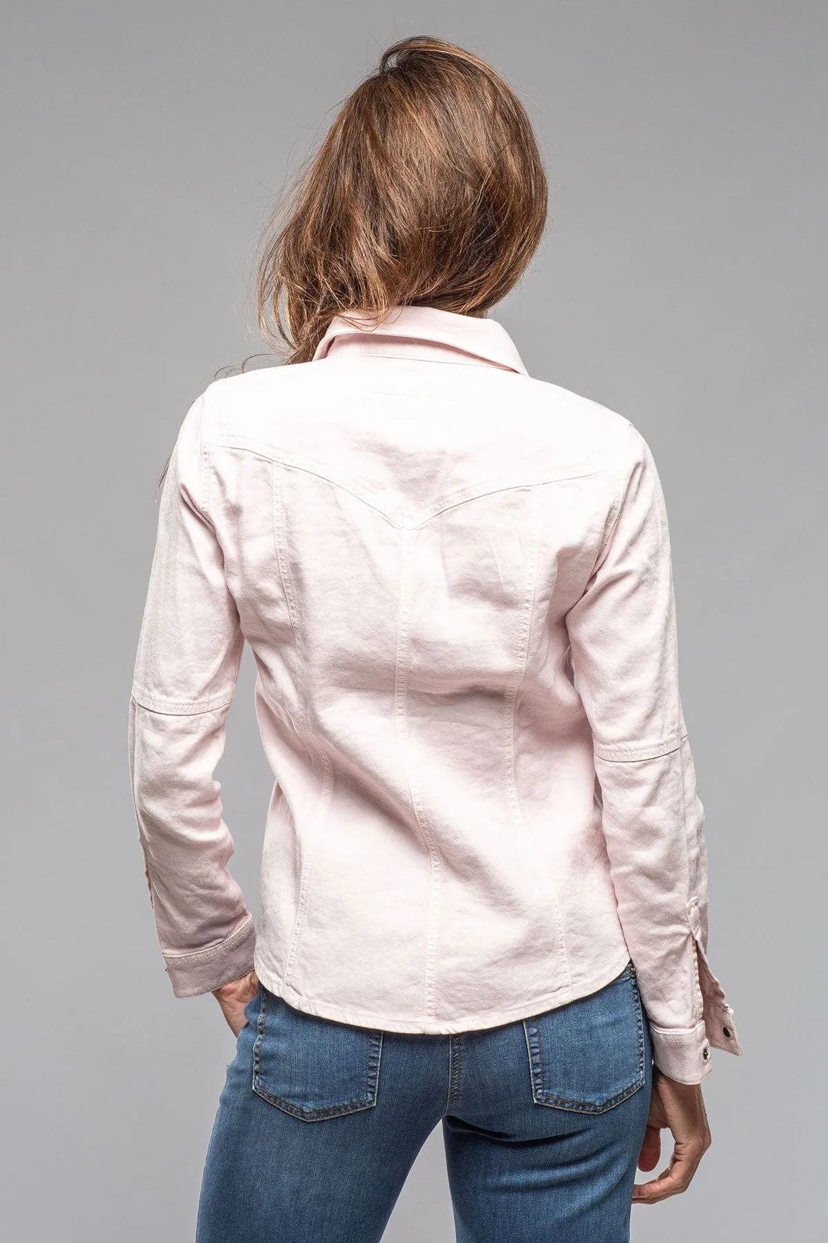 Yarmony Linen Cotton Denim Shirt In Lotus Pink